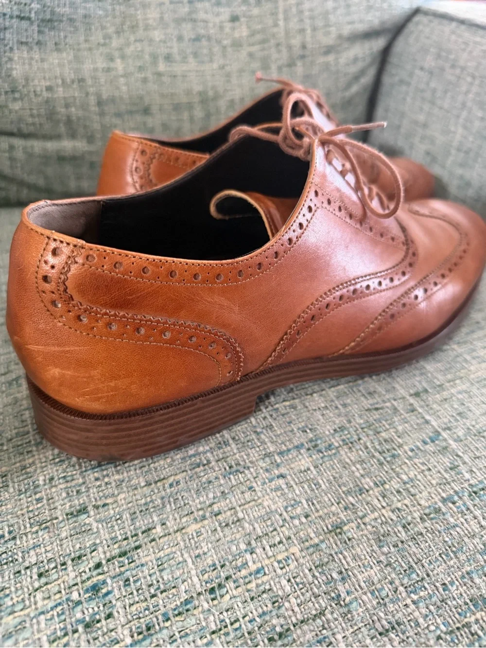 Cole Haan Men’s Tan Wingtip Brogue Oxfords